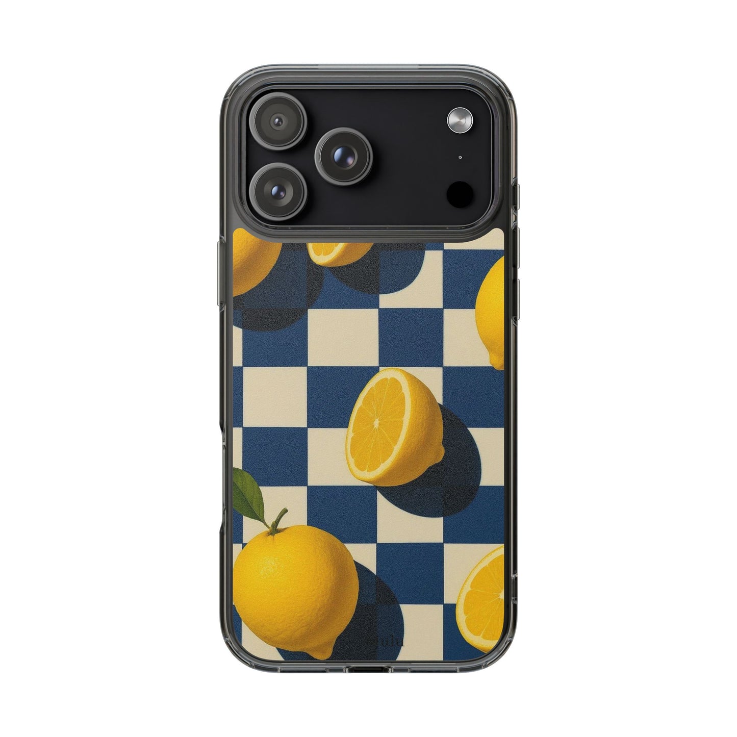 Clear Impact-Resistant Case — Retro Checkered Lemons Phone Case