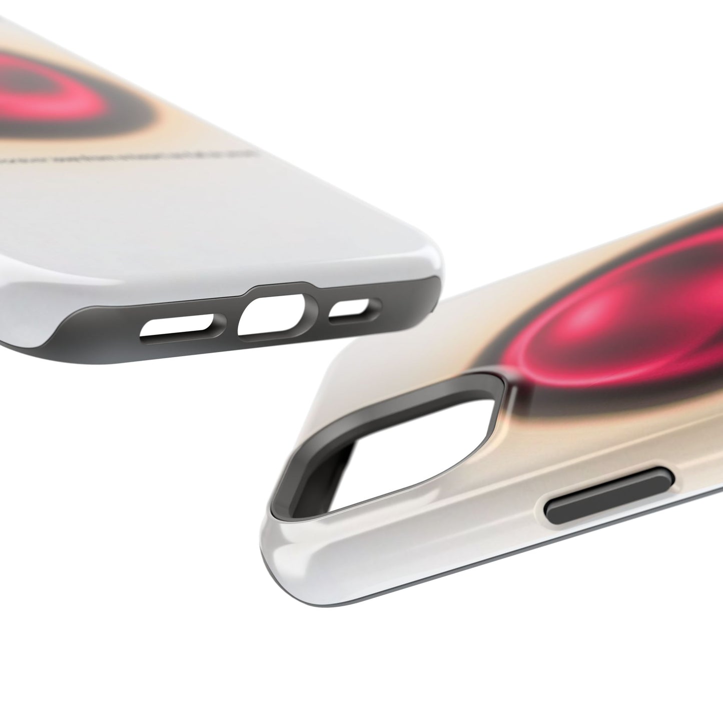 Protective Phone Case — Red Pearl Heart Design with 'You deserve a forever love' Text