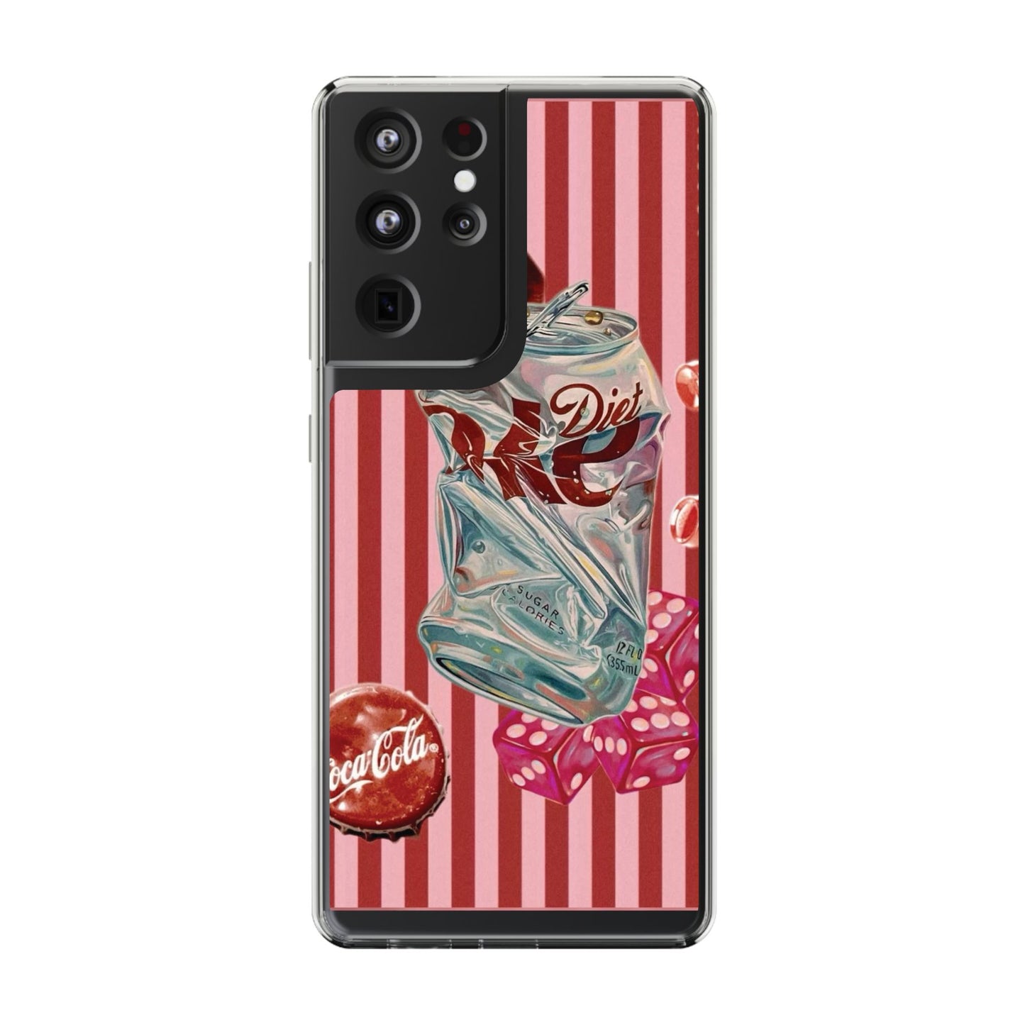 Diet Cola Crush Clear Phone Case – Retro Soda Pop Design