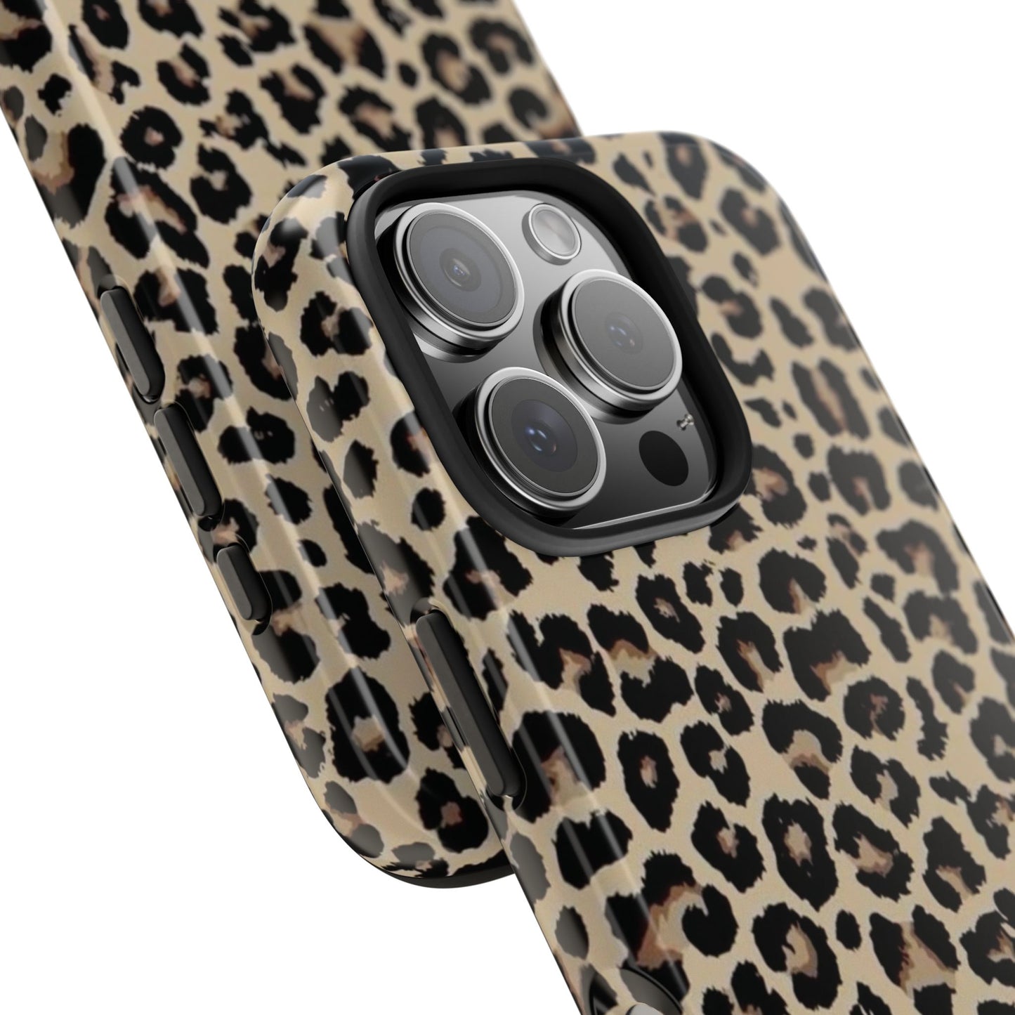Leopard Print Tough Phone Case — Durable Protective iPhone Cover