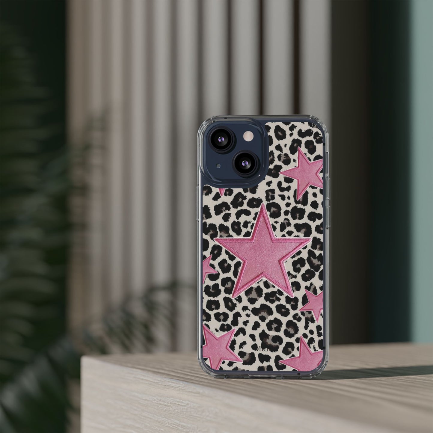 Pink Star Leopard Clear Impact Phone Case