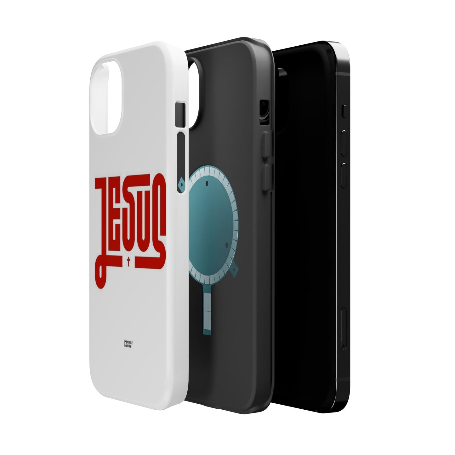 Jesus Magnetic Impact‑Resistant Phone Case — Bold Red Script Christian iPhone Cover