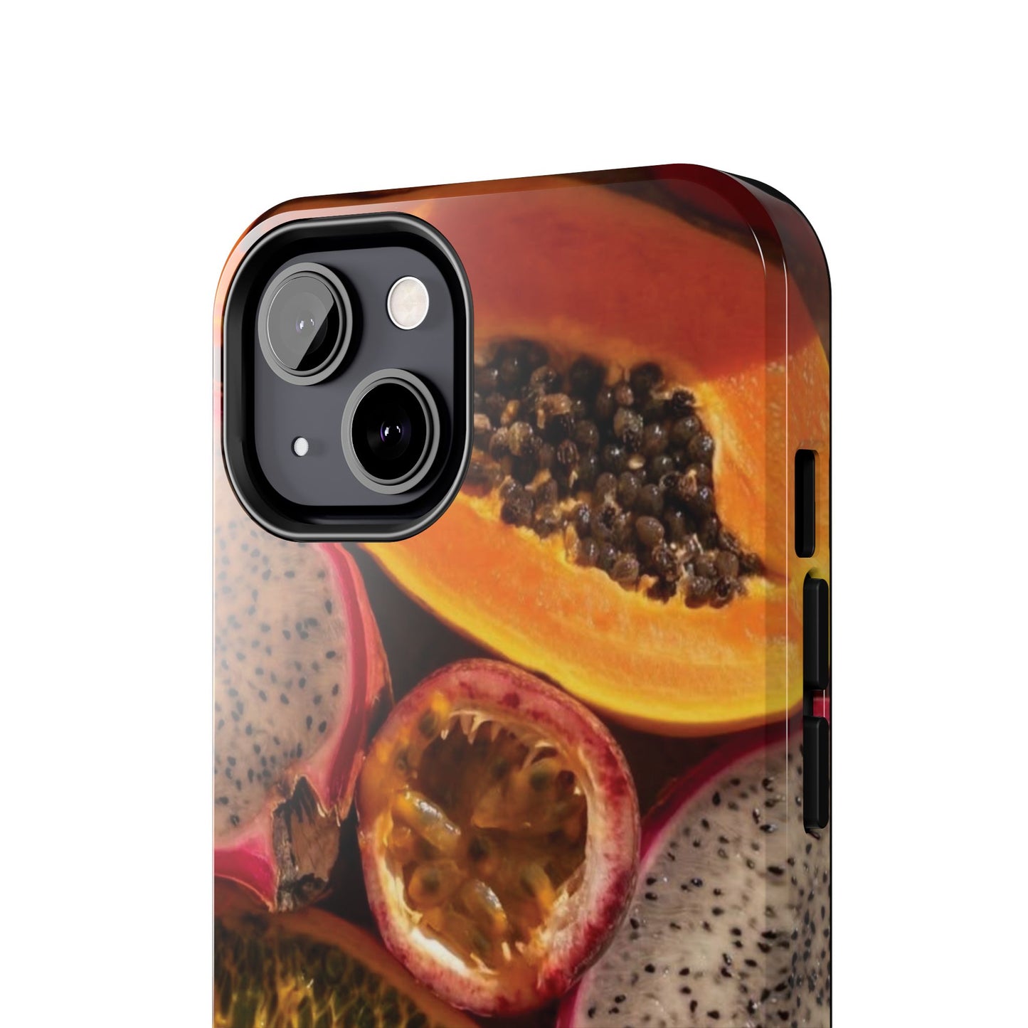 Tropical Fruit Tough Phone Case — Papaya & Dragon Fruit Design