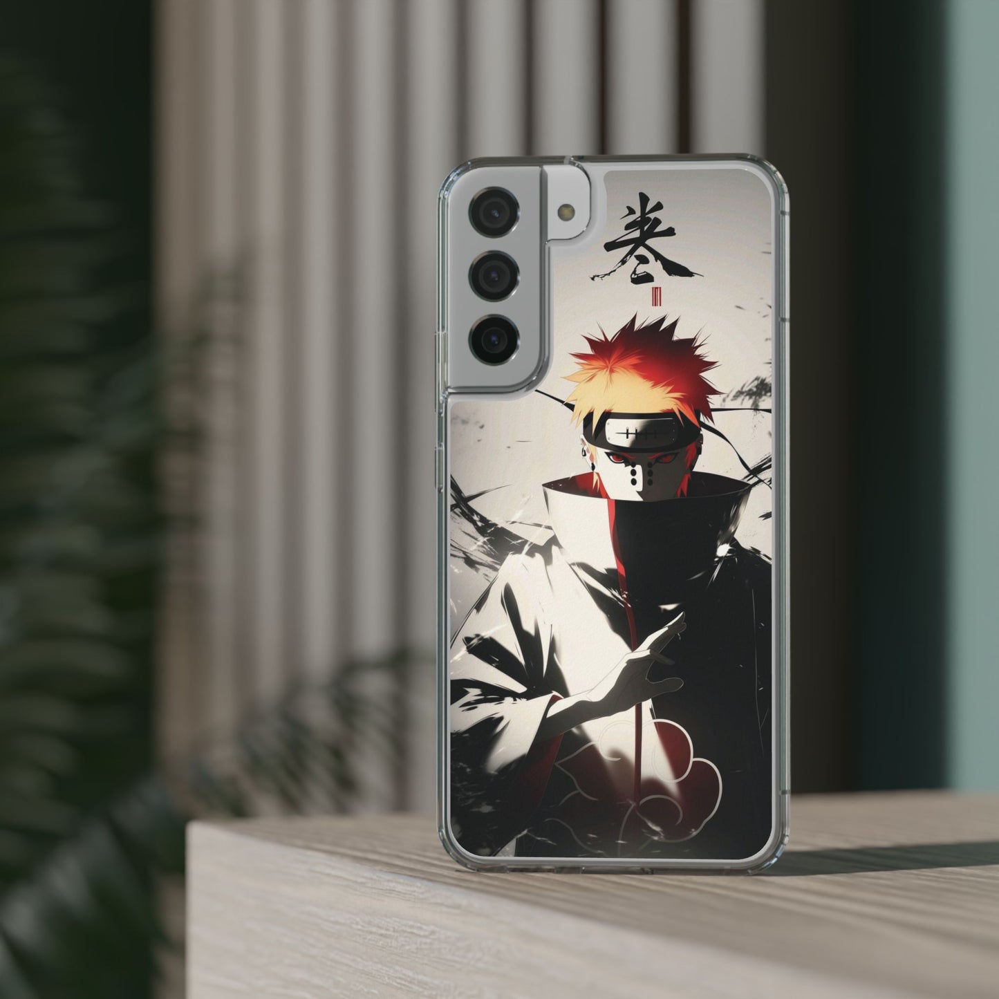 Clear Impact-Resistant Phone Case — Anime Akatsuki Shadow Design