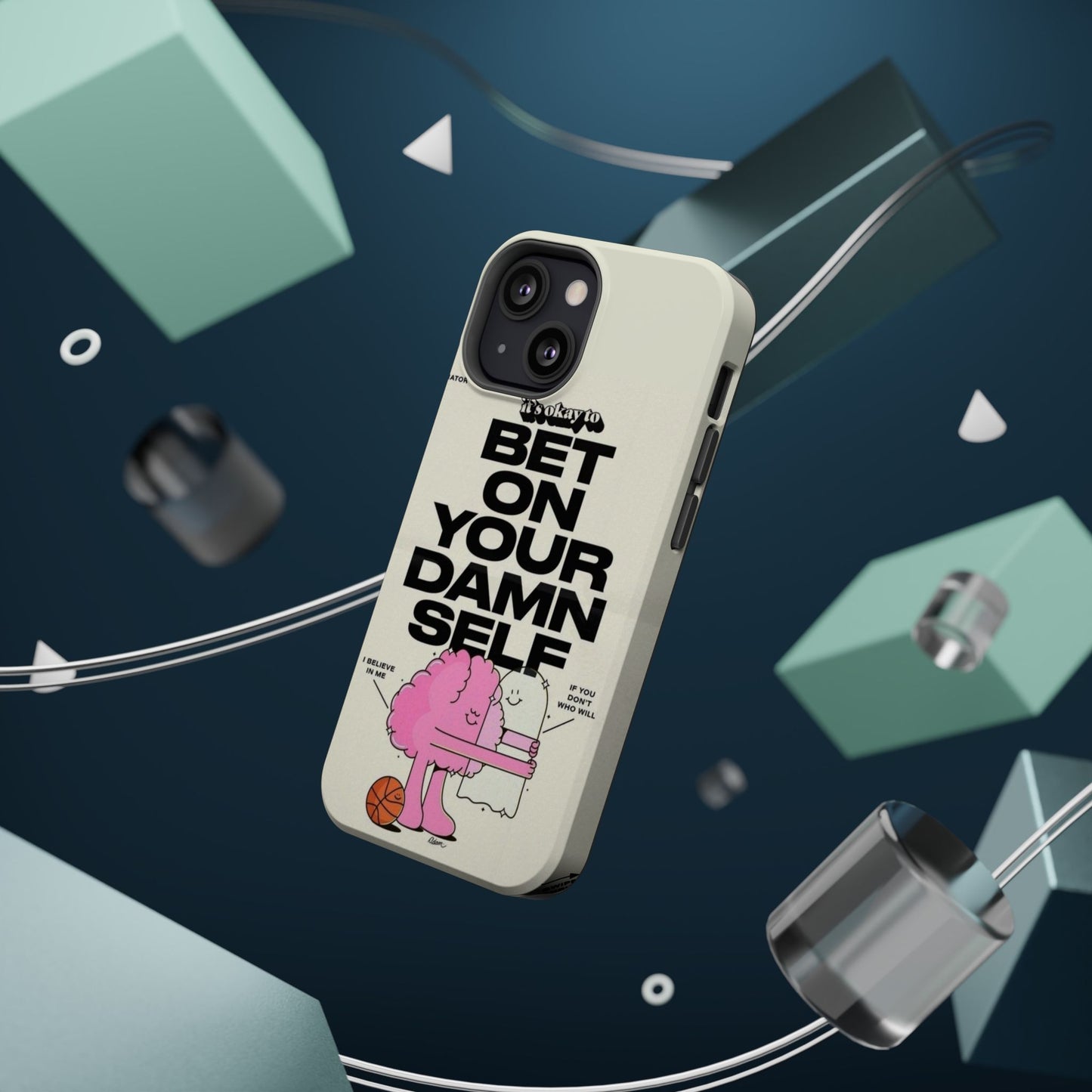 Magnetic Impact-Resistant Case — "Bet On Your Damn Self" Motivational Phone Cover