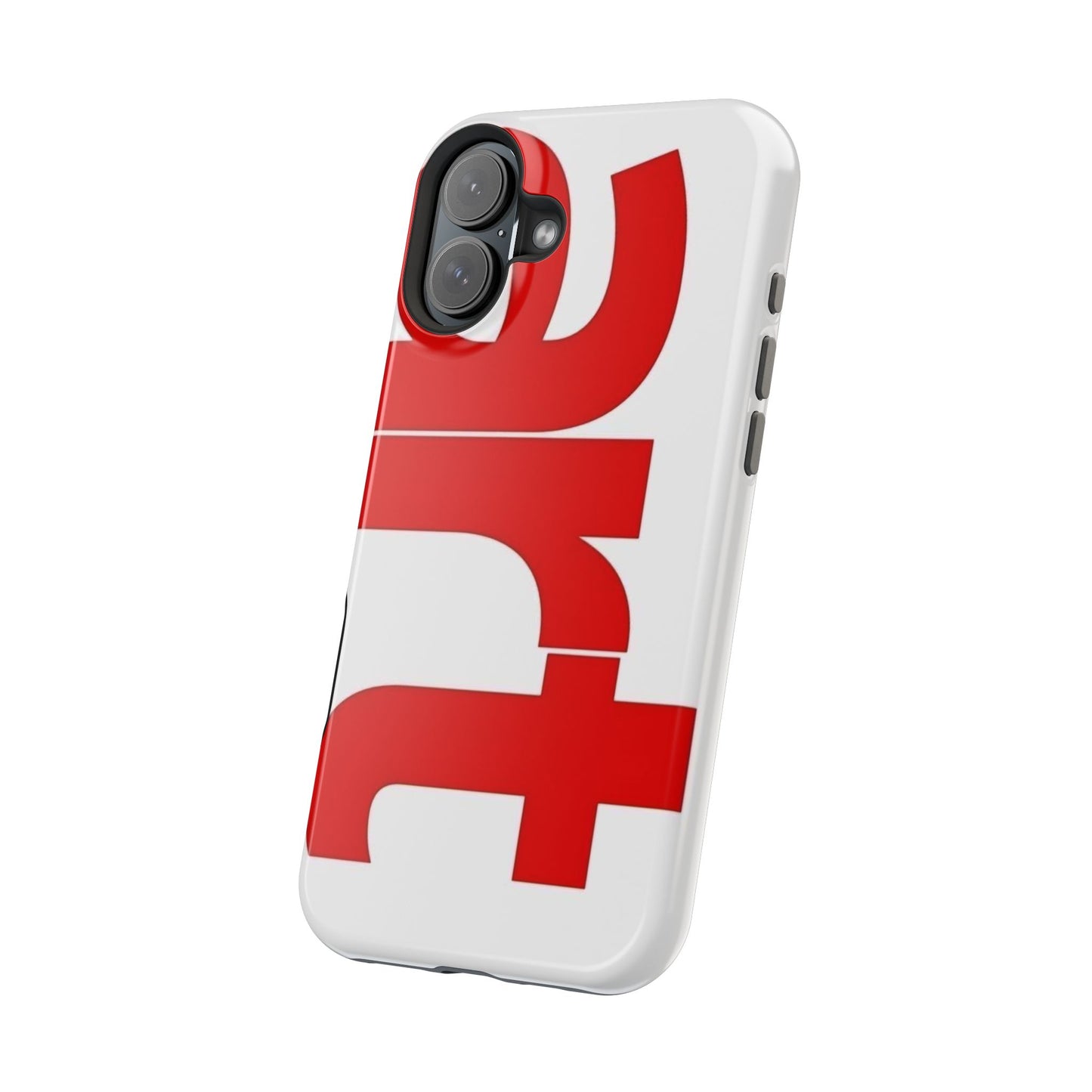Magnetic Impact-Resistant Phone Case — Bold Red Typographic Design