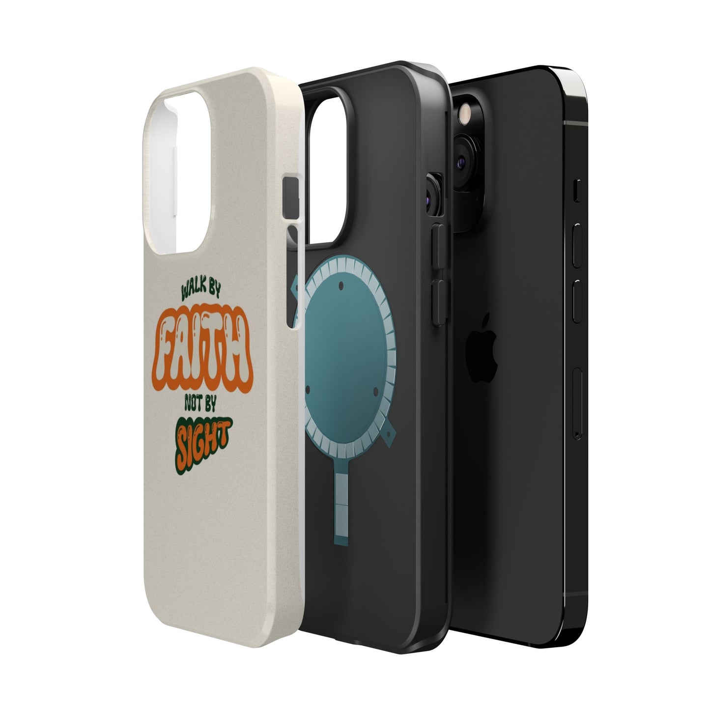Magnetic Impact-Resistant Case — "Walk by Faith Not by Sight" Inspirational Phone Cover