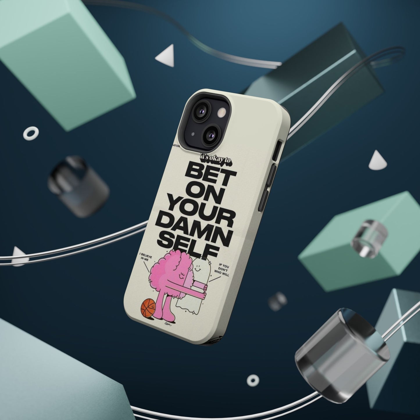 Magnetic Impact-Resistant Case — "Bet On Your Damn Self" Motivational Phone Cover