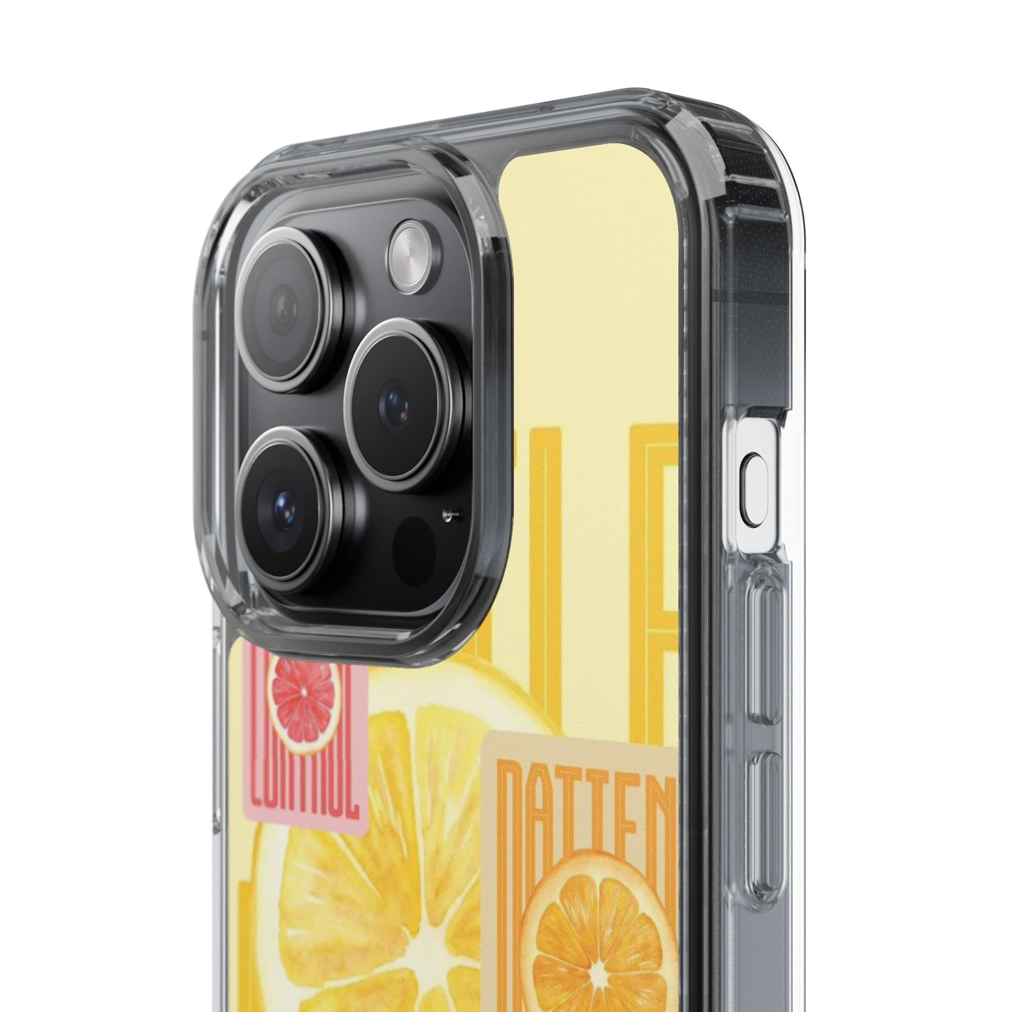 Clear Phone Case — Citrus Fruit Typography "Good Faith" Design