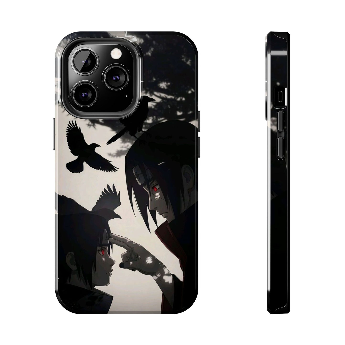 Anime Raven Silhouette Phone Case — Dark Red Eye Tough Protective Case