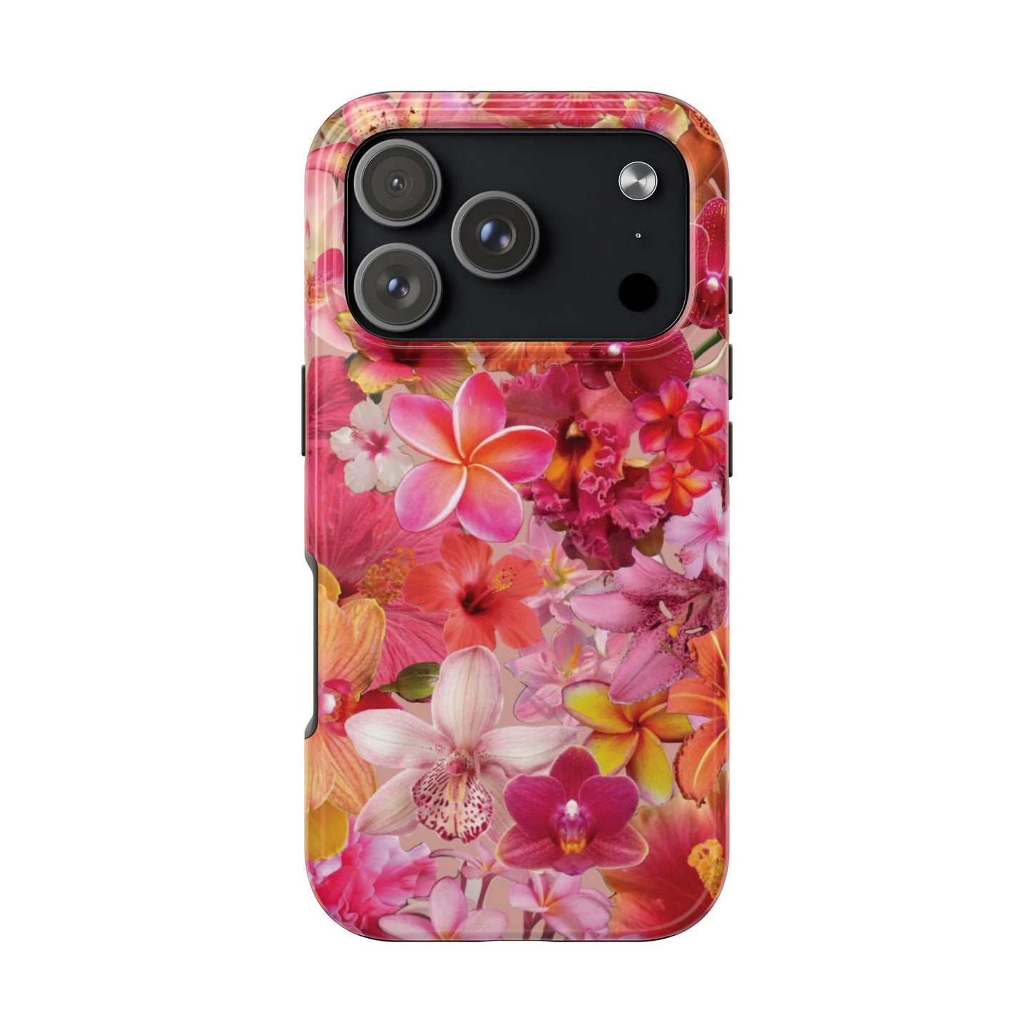 Tough Phone Case — Pink Tropical Floral Orchids Phone Cover
