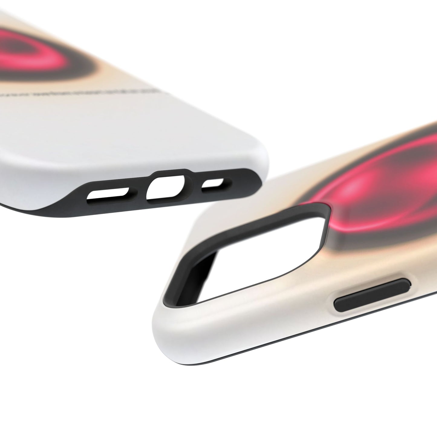 Protective Phone Case — Red Pearl Heart Design with 'You deserve a forever love' Text