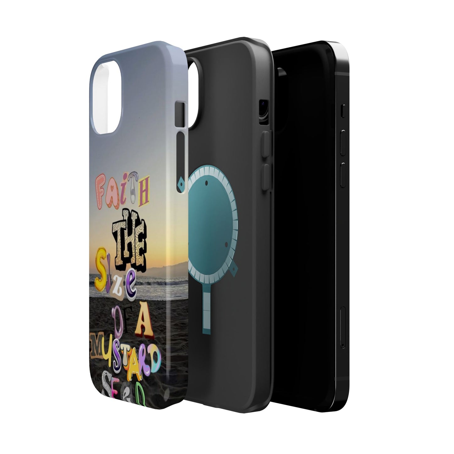 Magnetic Impact-Resistant Phone Case — "Faith the Size of a Mustard Seed" Sunset Design