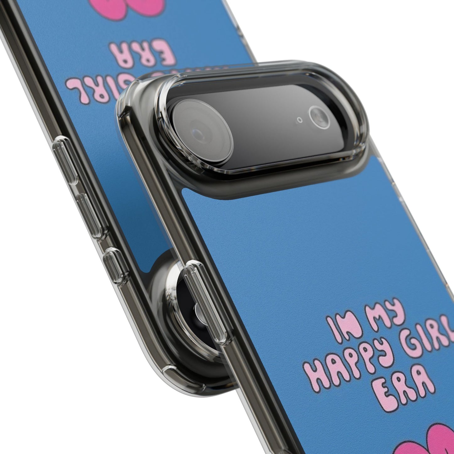 Clear Impact-Resistant Phone Case — “I’m My Happy Girl Era” Cute Flower Design