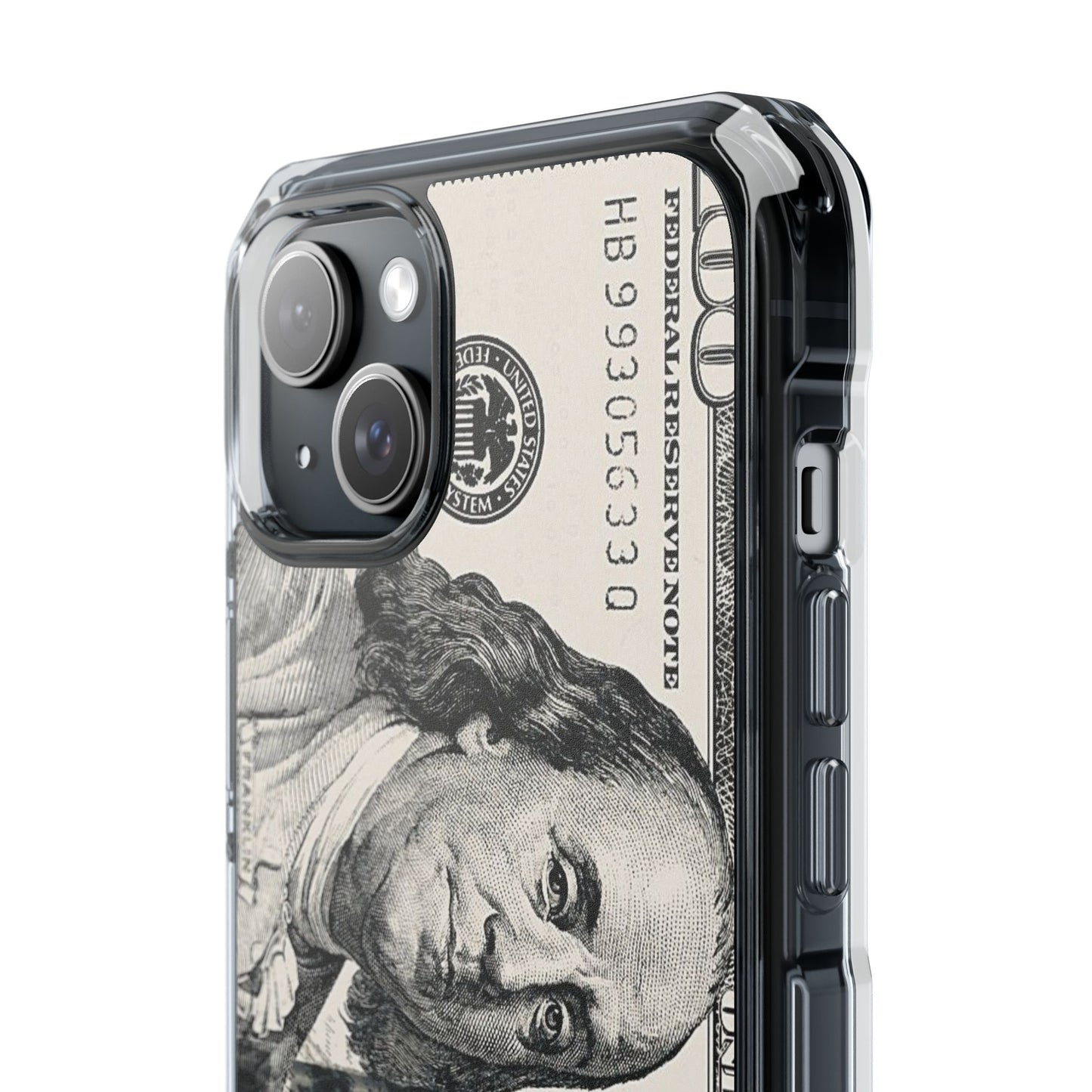 Clear Magnetic Phone Case — Hundred Dollar Bill Design