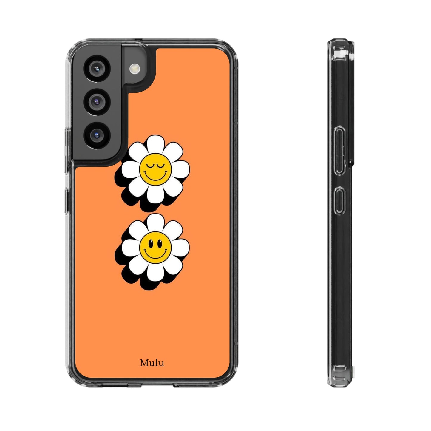 Phone Case — Orange Smiley Daisy Clear Impact‑Resistant Case