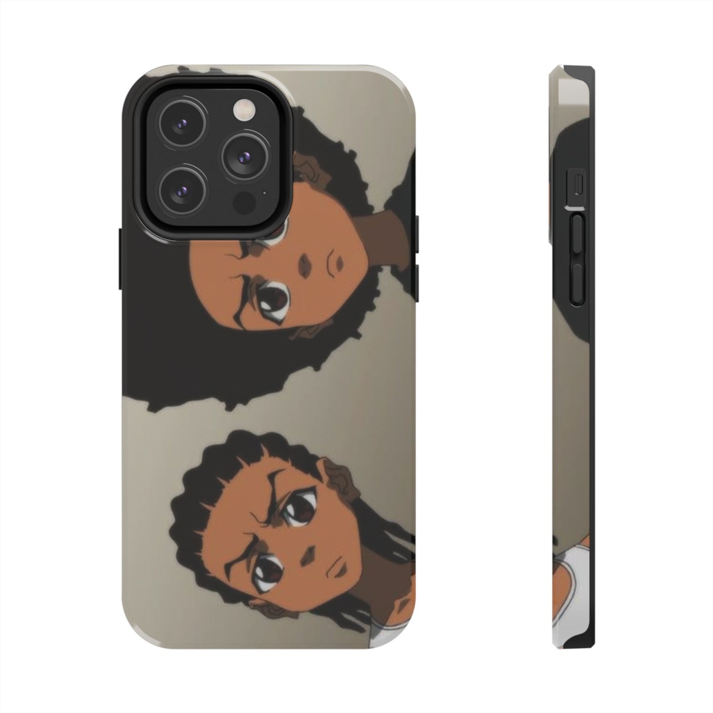 Tough Phone Case — Afro Anime Duo Face Design, Protective Shockproof Cover