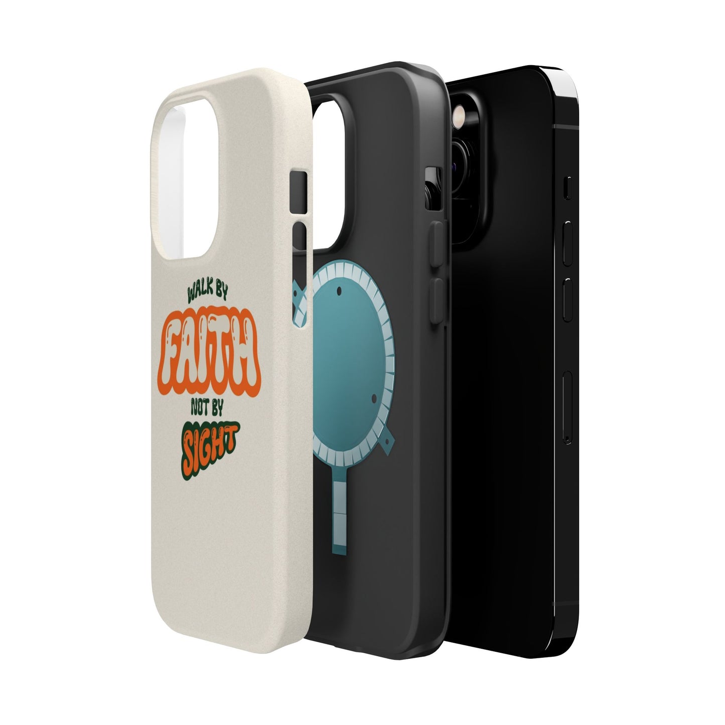 Magnetic Impact-Resistant Case — "Walk by Faith Not by Sight" Inspirational Phone Cover