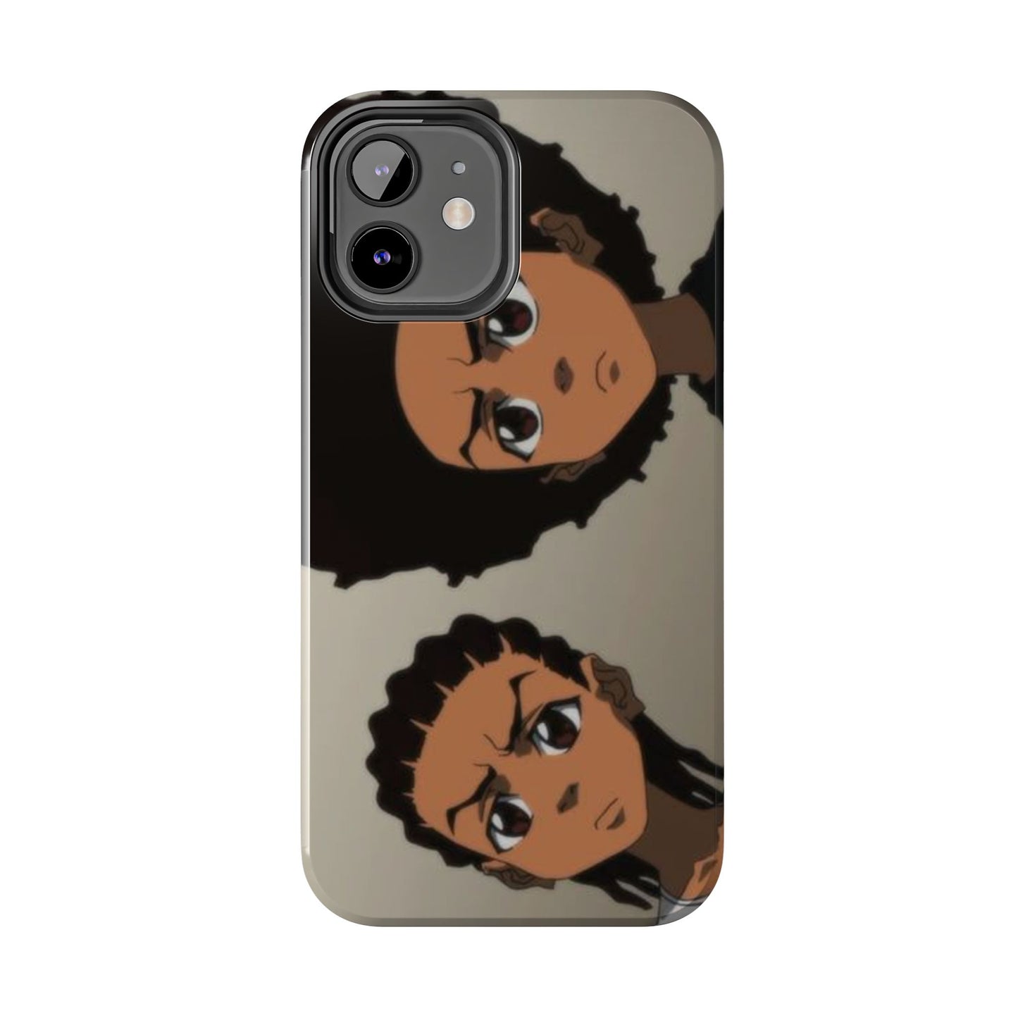 Tough Phone Case — Afro Anime Duo Face Design, Protective Shockproof Cover