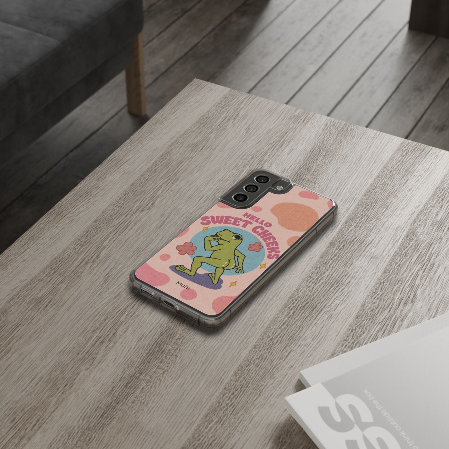 Clear Impact Phone Case — "Hello Sweet Cheeks" Retro Frog Design