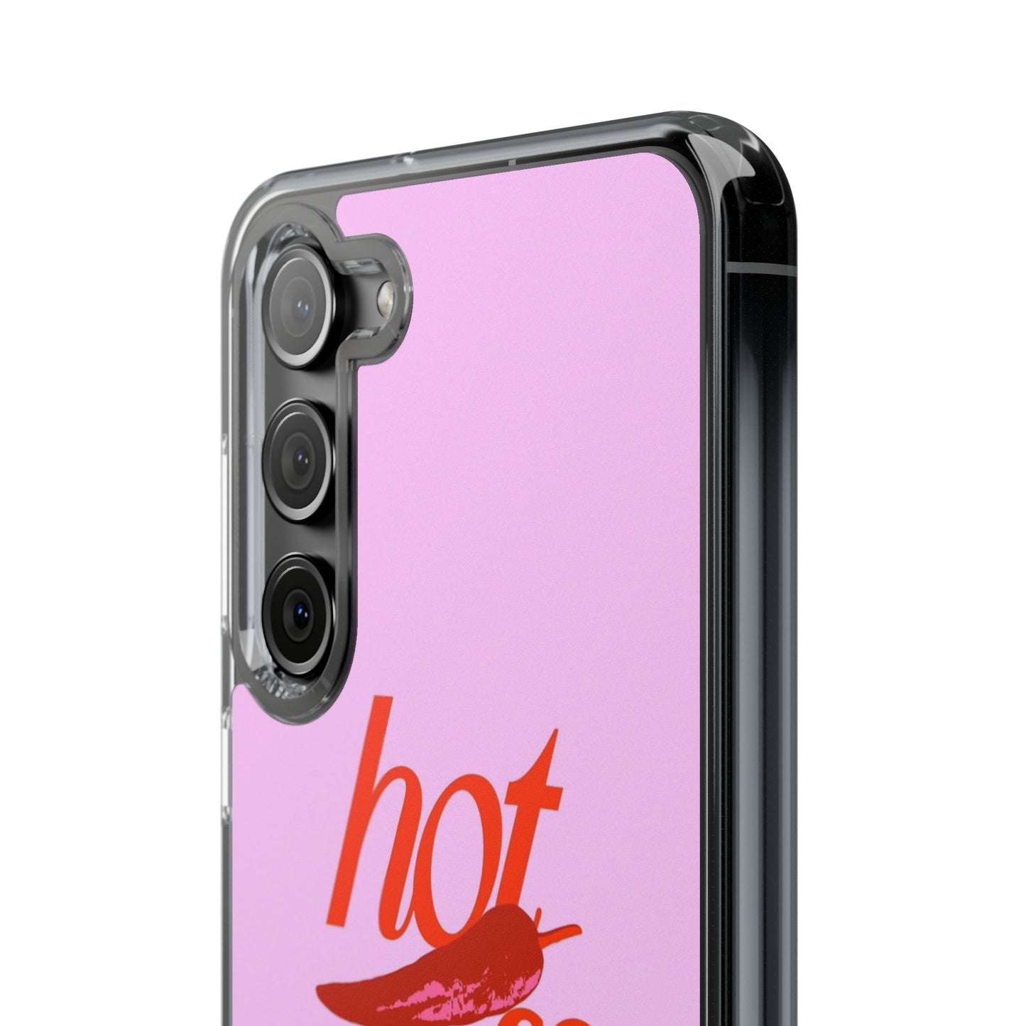 Hot Stuff Clear Impact Phone Case — Pink Retro Typography iPhone Cover