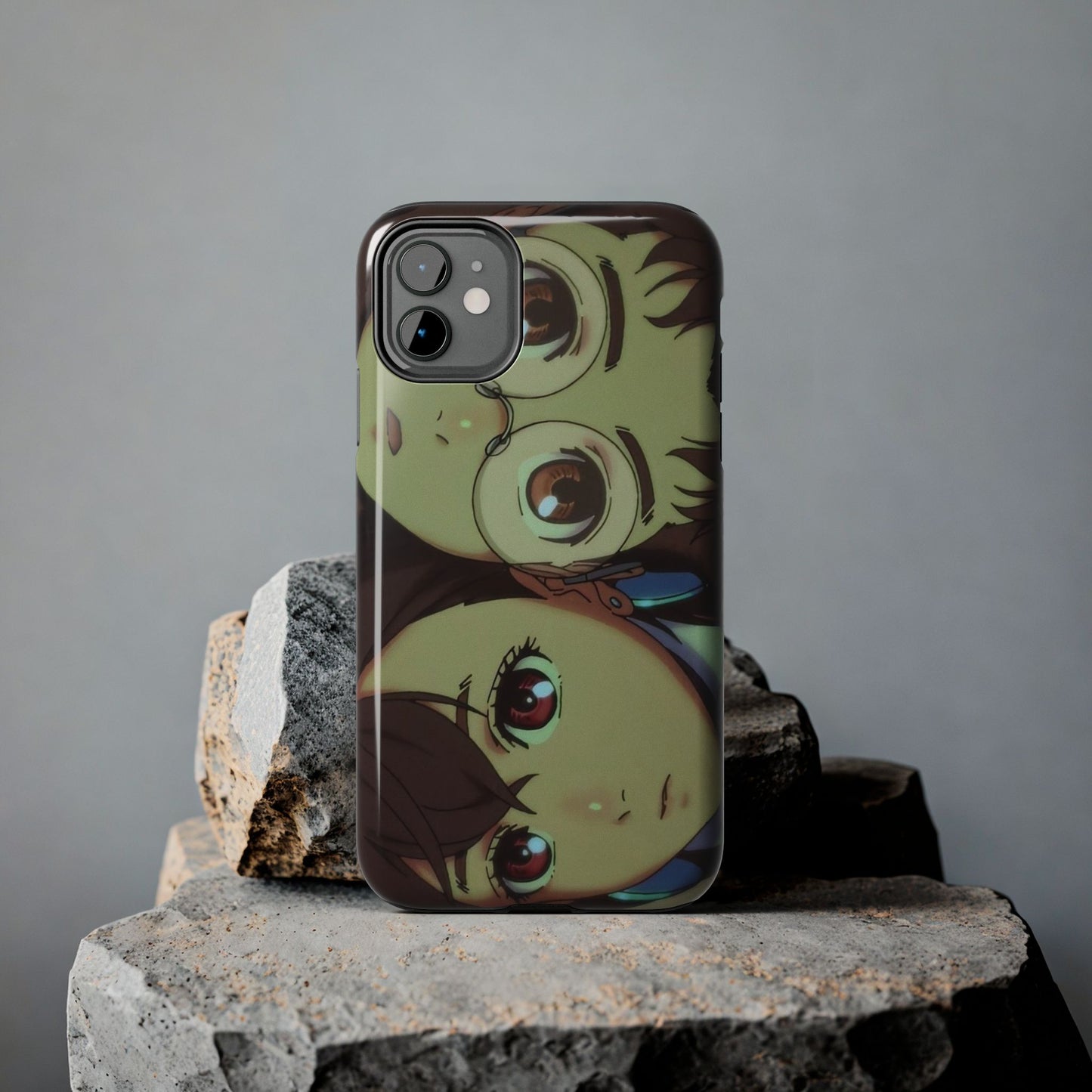 Anime Duo Tough Phone Case — Cute Chibi Sisters Protective Cover