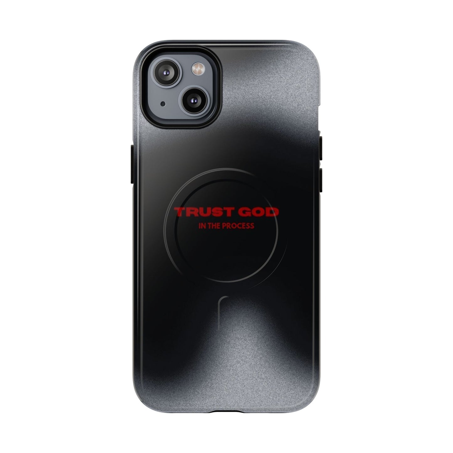MagSafe Phone Case — "Trust God in the Process" Black Magnetic Tough Case