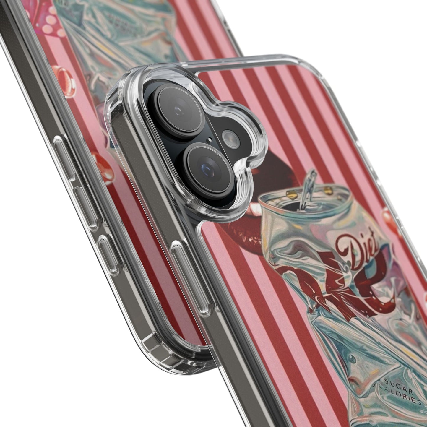 Diet Cola Crush Clear Phone Case – Retro Soda Pop Design