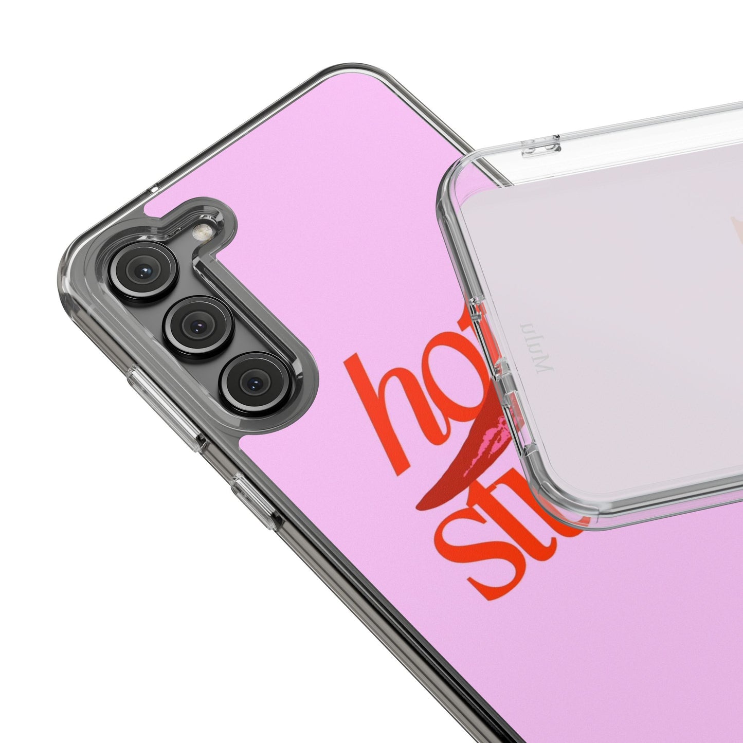 Hot Stuff Clear Impact Phone Case — Pink Retro Typography iPhone Cover
