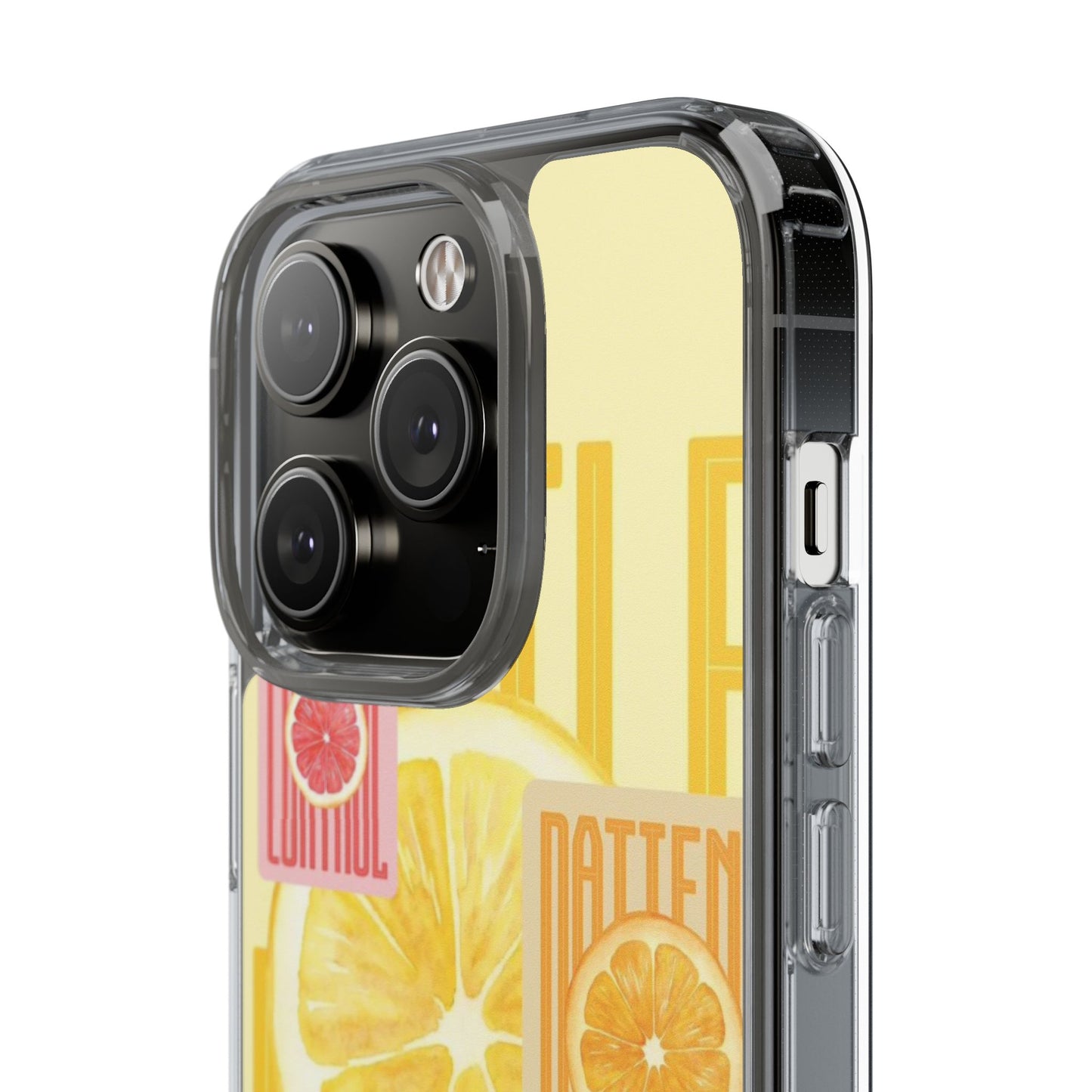 Clear Phone Case — Citrus Fruit Typography "Good Faith" Design