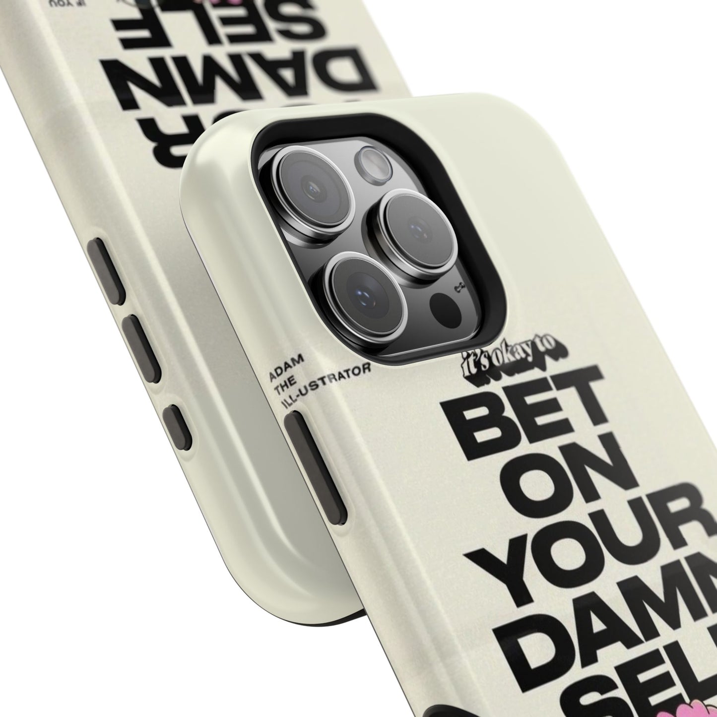 Magnetic Impact-Resistant Case — "Bet On Your Damn Self" Motivational Phone Cover