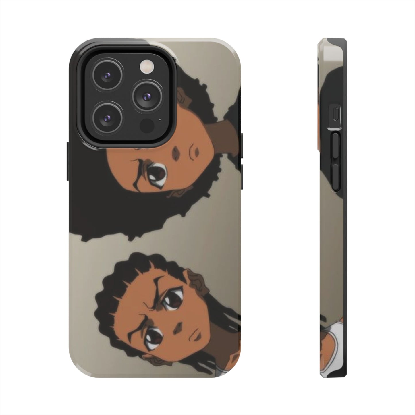 Tough Phone Case — Afro Anime Duo Face Design, Protective Shockproof Cover