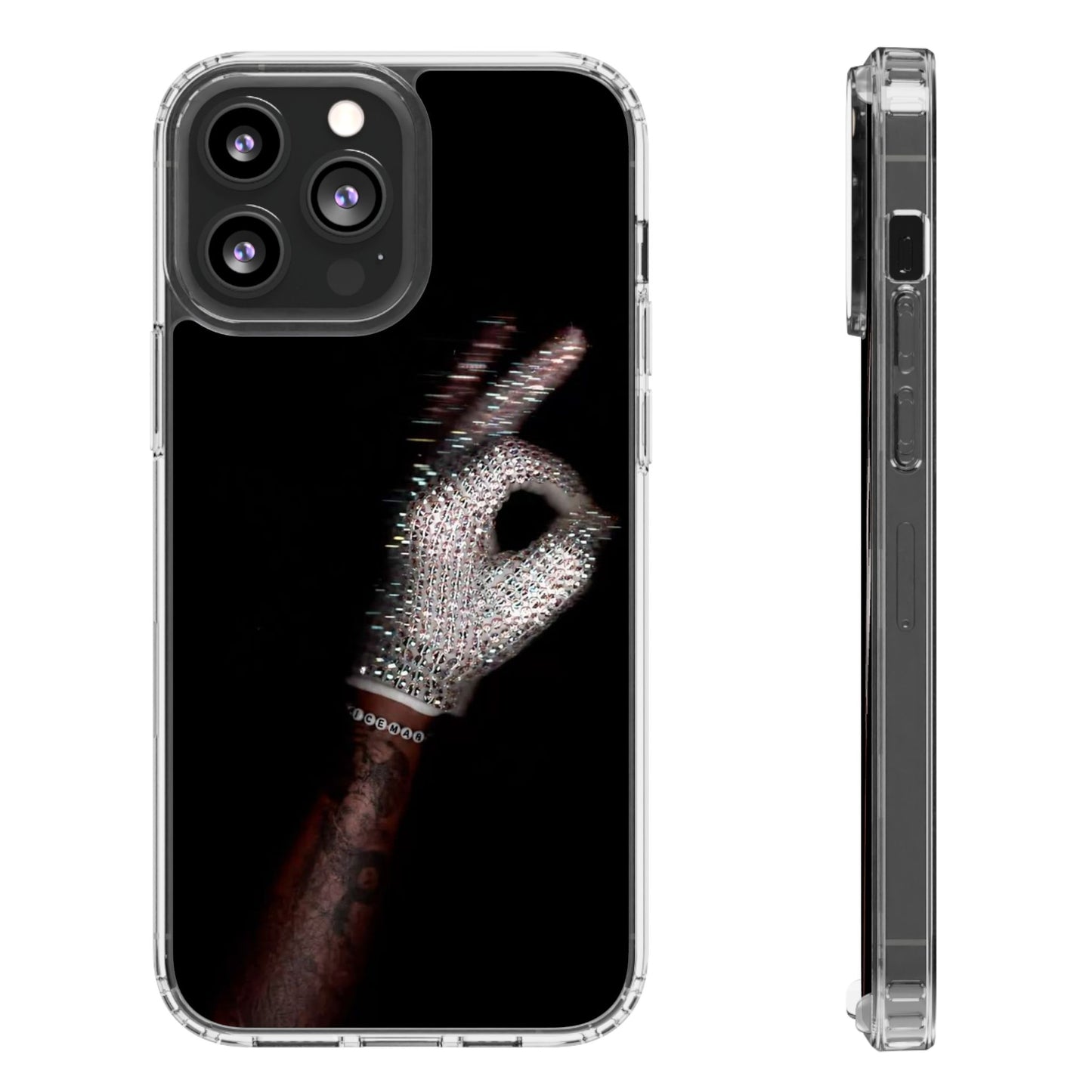 Diamond Glove OK Hand Clear Phone Case