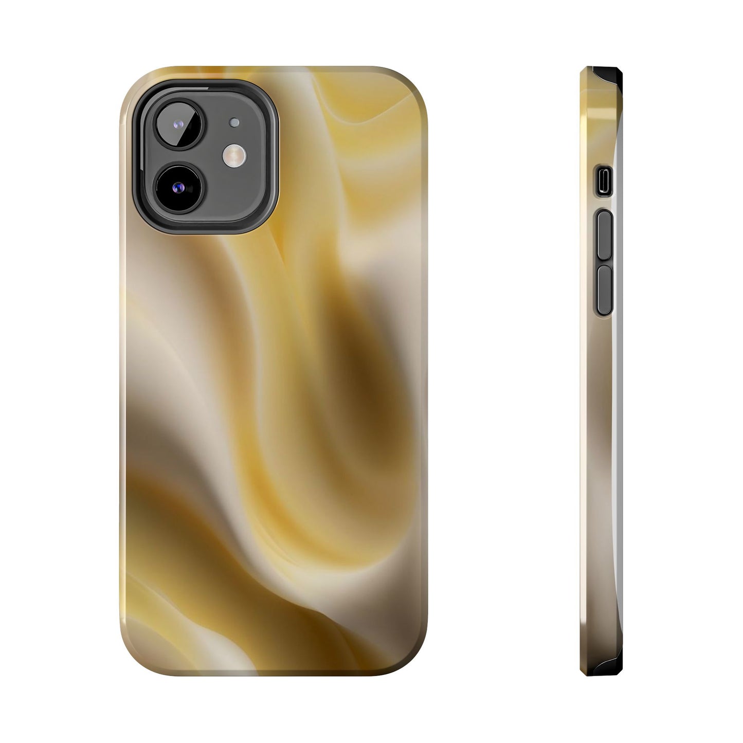 Gold Marble Tough Phone Case — Protective iPhone Case with Elegant Swirl Design