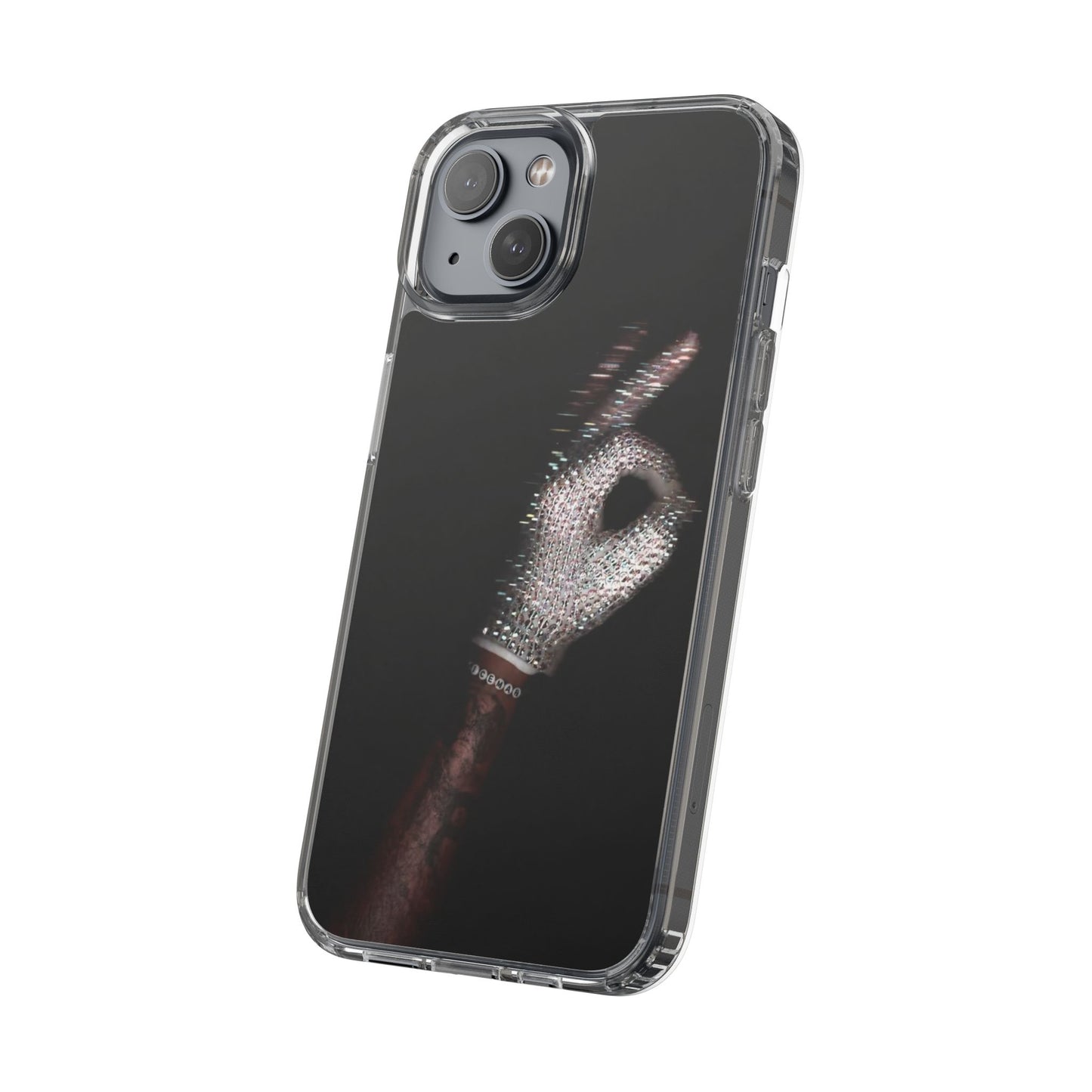 Diamond Glove OK Hand Clear Phone Case