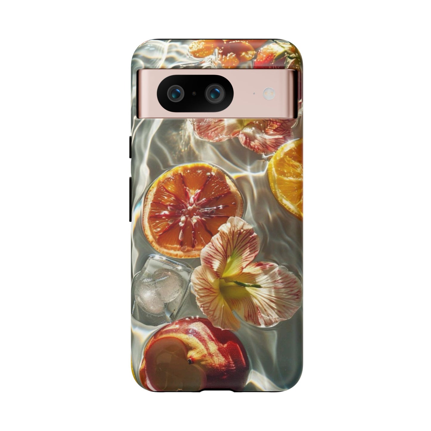 Citrus & Hibiscus Protective Phone Case – Summer Fruit Water Print Tough Case