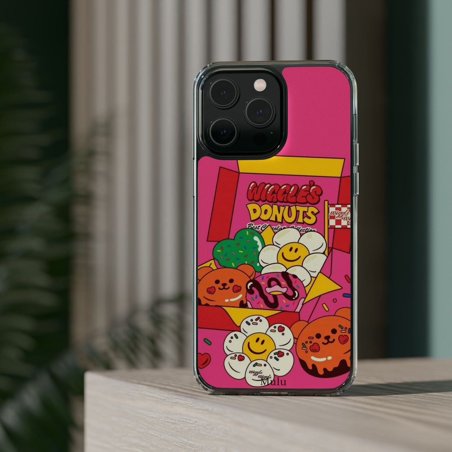 Donut Box Cute Phone Case — Clear Impact‑Resistant iPhone Cover with Smiling Donuts