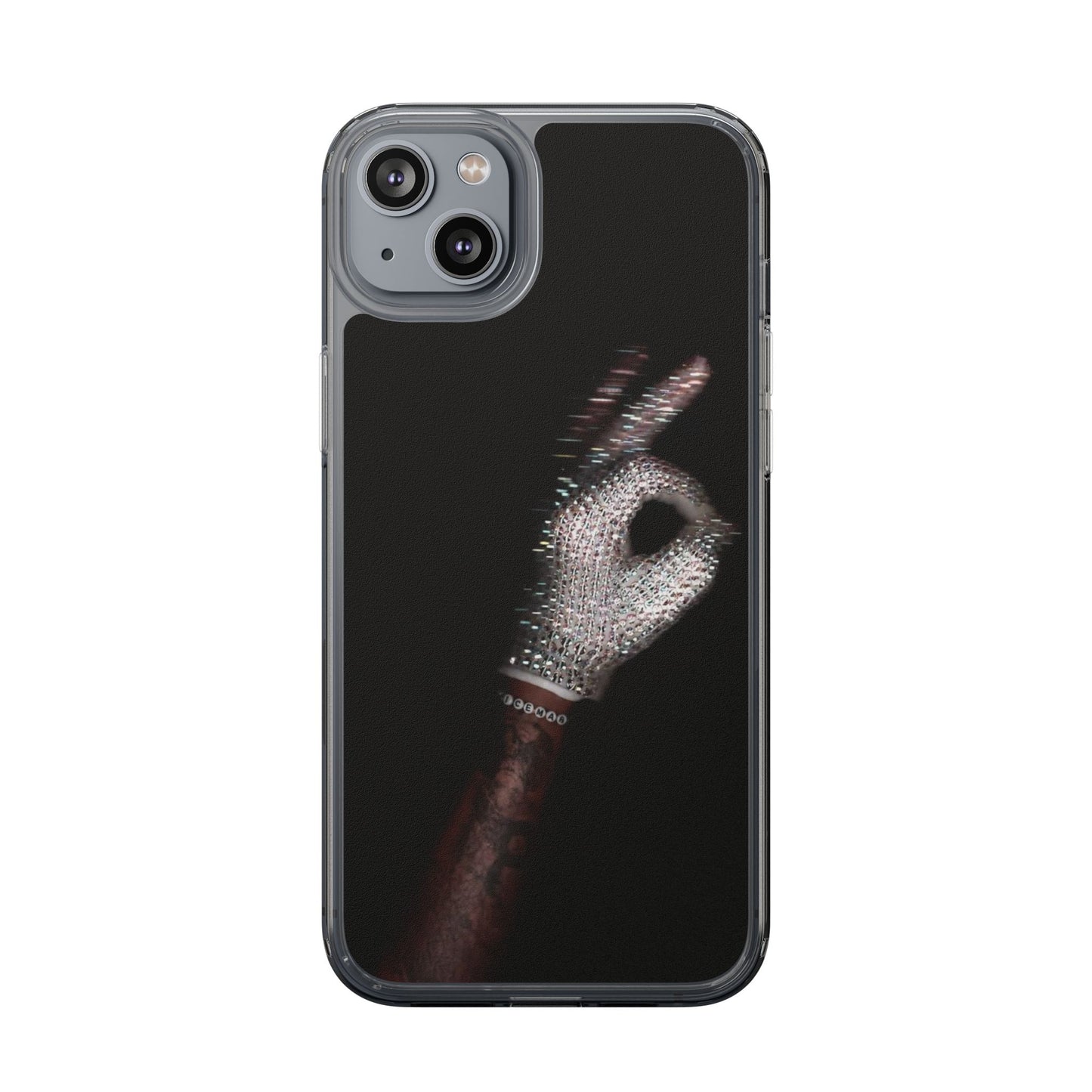 Diamond Glove OK Hand Clear Phone Case