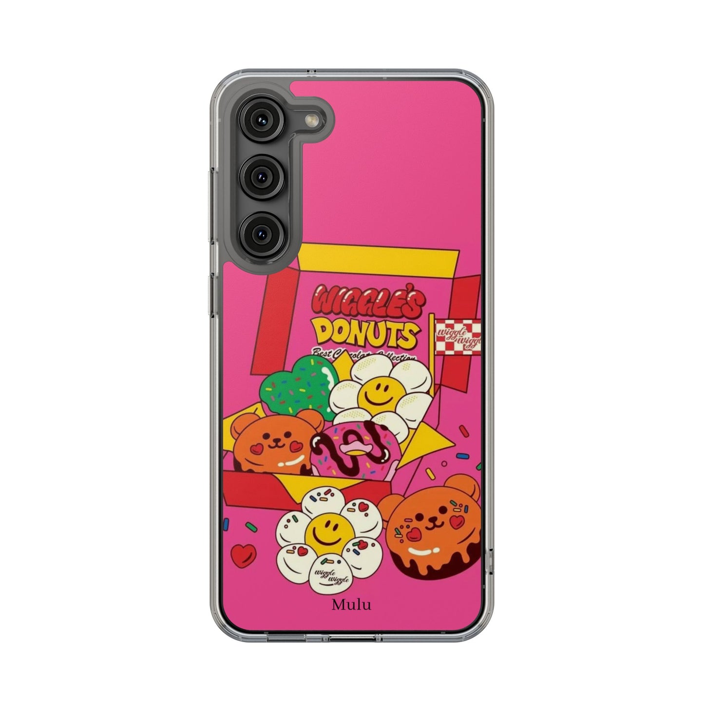 Donut Box Cute Phone Case — Clear Impact‑Resistant iPhone Cover with Smiling Donuts