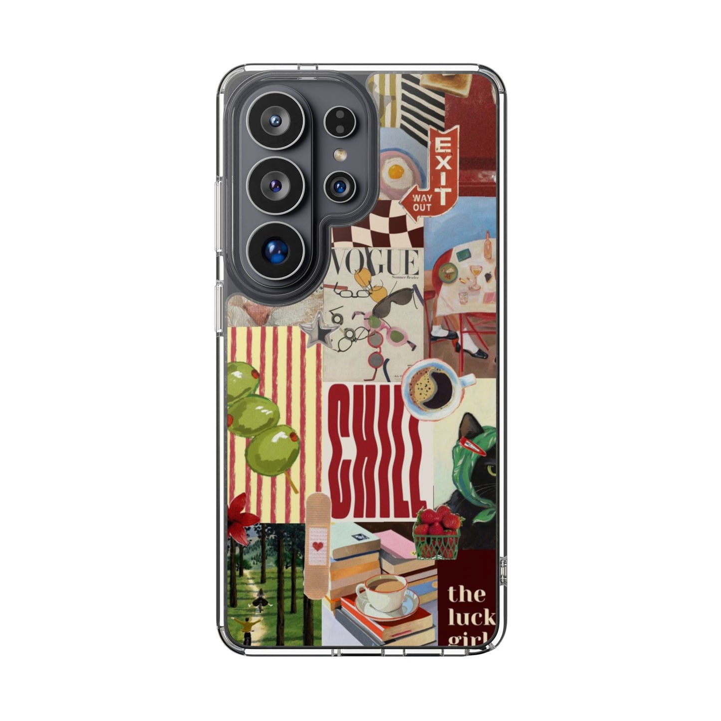 Collage Vintage Aesthetic Clear Impact-Resistant Phone Case