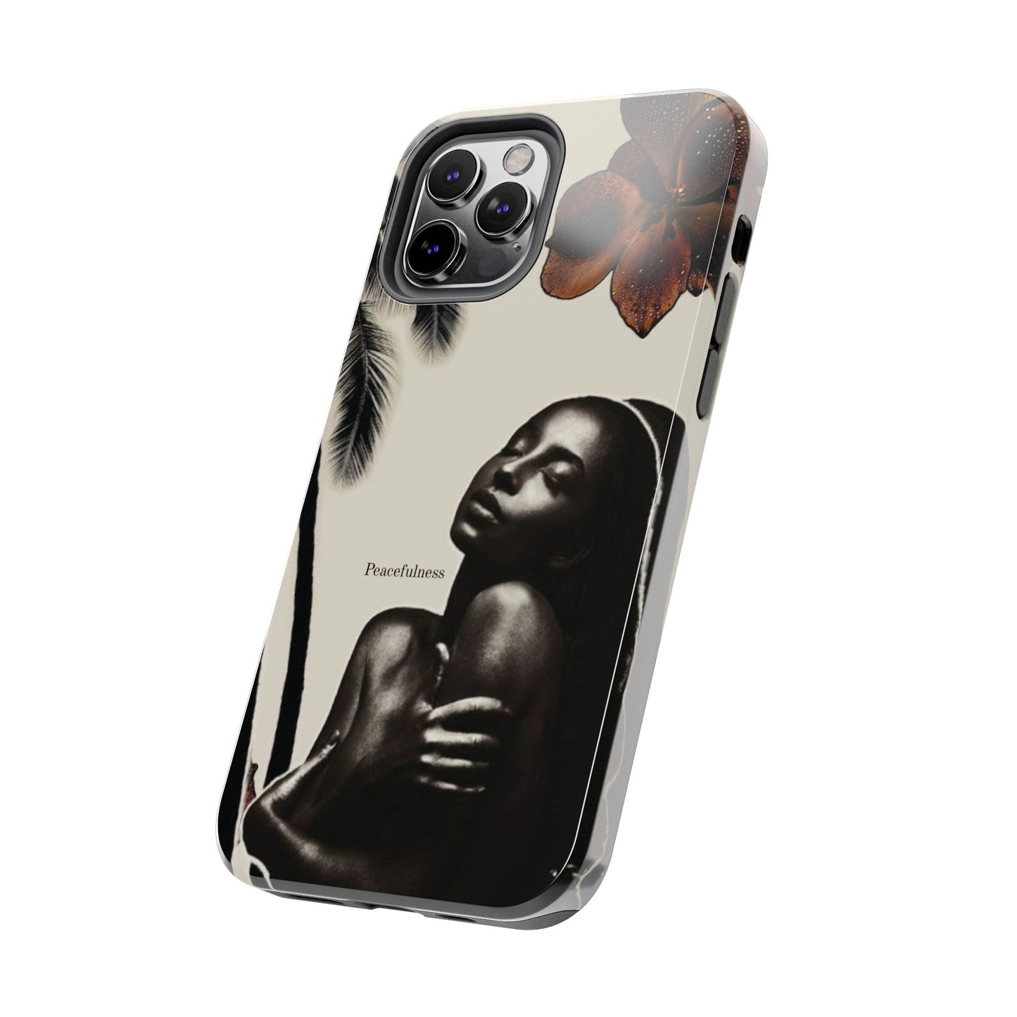 Tough Phone Case — "Peacefulness" Artistic Black Woman Floral Design