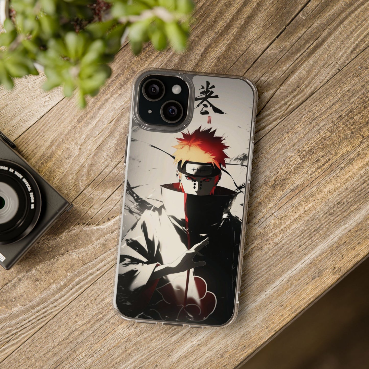 Clear Impact-Resistant Phone Case — Anime Akatsuki Shadow Design