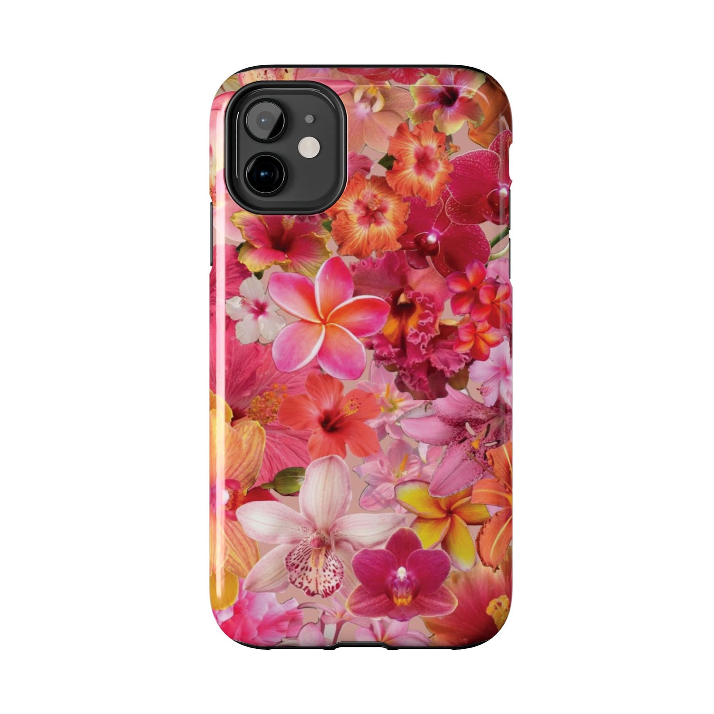 Tough Phone Case — Pink Tropical Floral Orchids Phone Cover