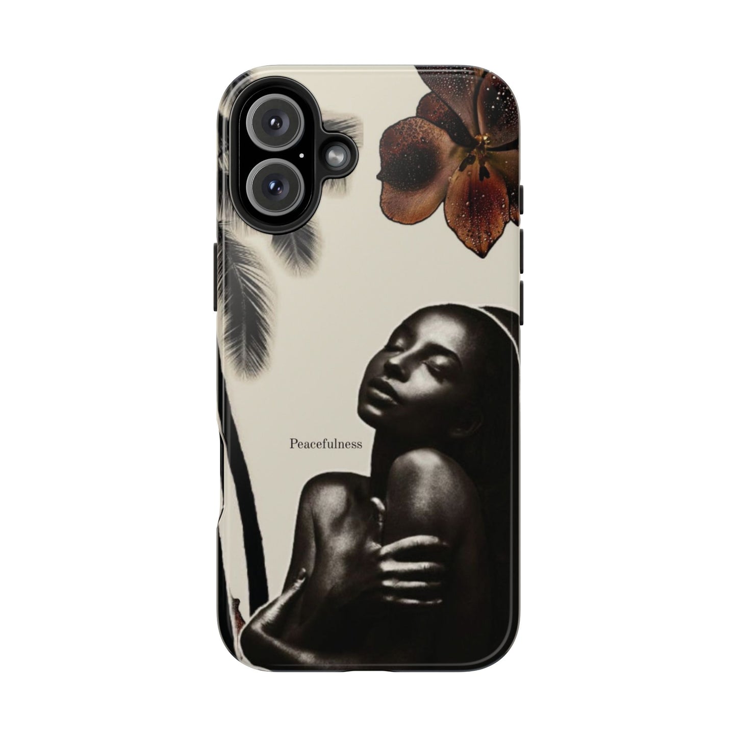 Tough Phone Case — "Peacefulness" Artistic Black Woman Floral Design