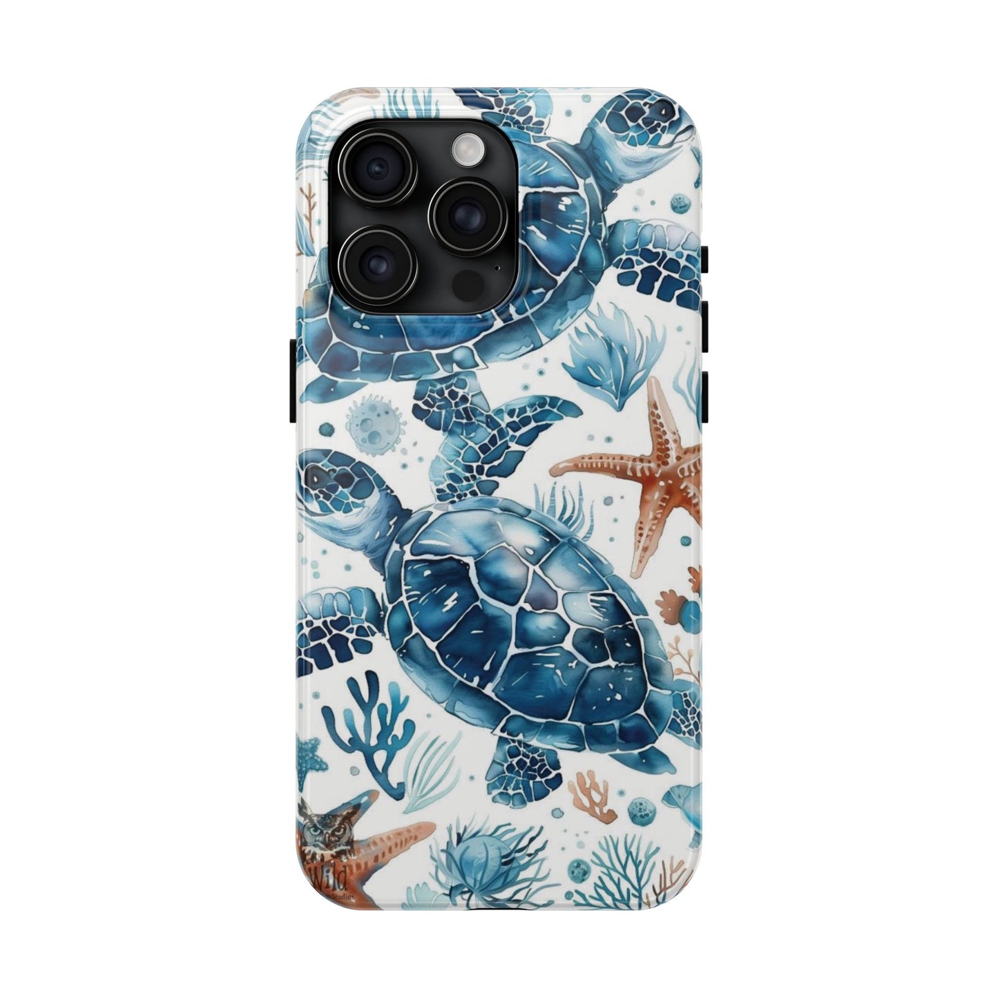 Sea Turtle Tough Phone Case — Blue Ocean Marine Life Protective Cover