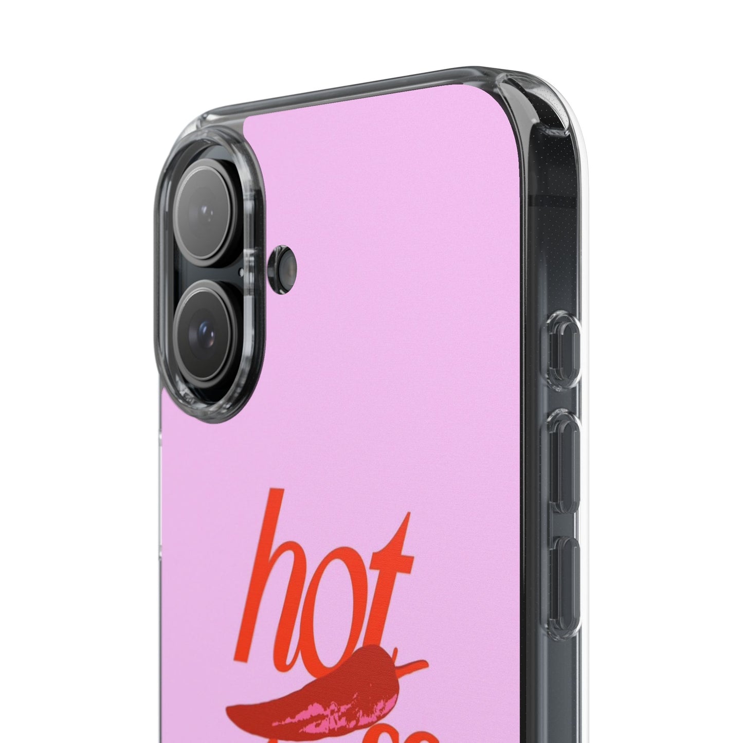 Hot Stuff Clear Impact Phone Case — Pink Retro Typography iPhone Cover