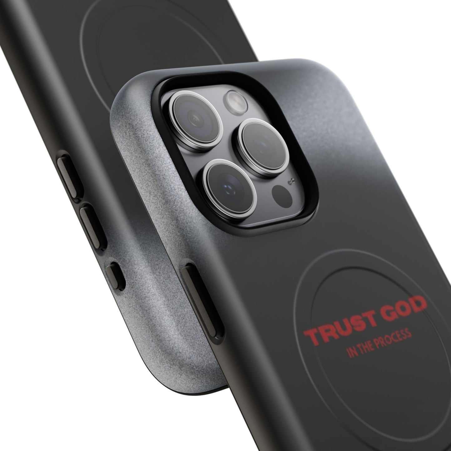 MagSafe Phone Case — "Trust God in the Process" Black Magnetic Tough Case