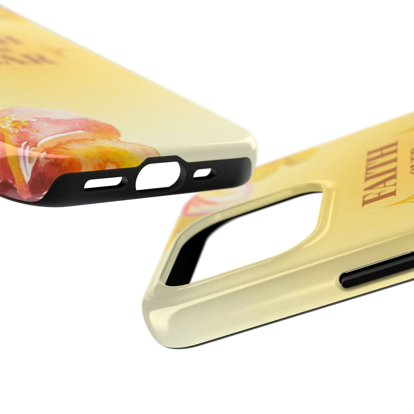 Faith Over Fear Tough Phone Case — Floral Yellow Protective Cover
