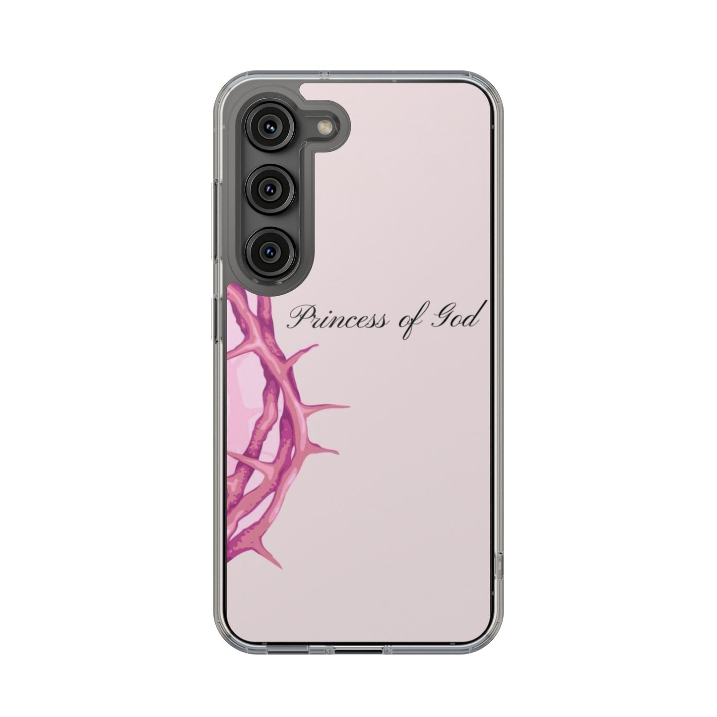 Phone Case — "Princess of God" Pink Crown of Thorns Clear Impact-Resistant Case