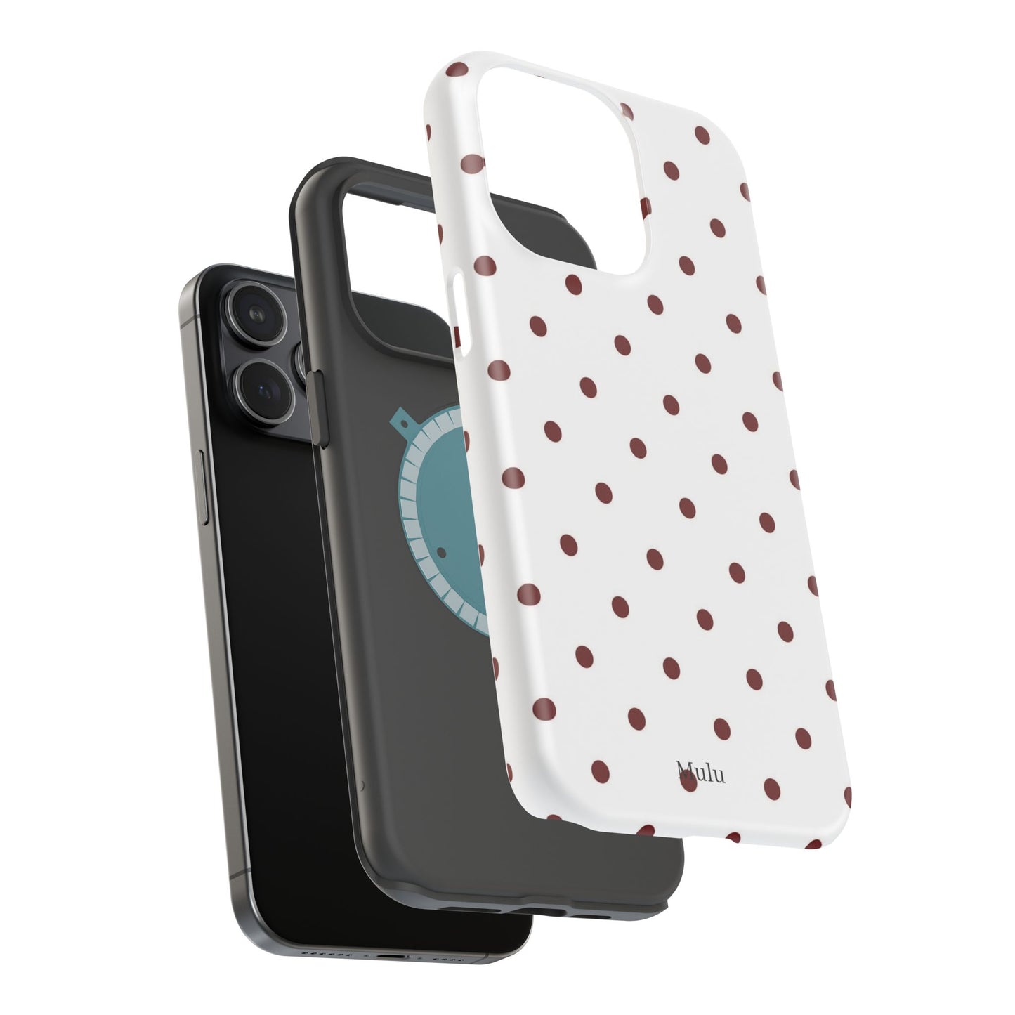 Polka Dot Magnetic Impact-Resistant Phone Case — Red Dots on White